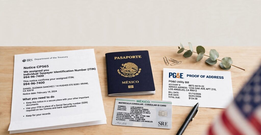 documentos para abrir cuenta,sin ssn